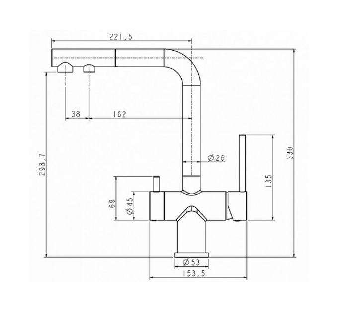 Смеситель Paulmark Serpentine Se213222-GM, воронёная сталь