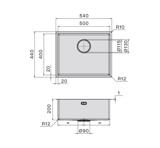 Мойка Falmec Como 50 (подстольный монтаж)
