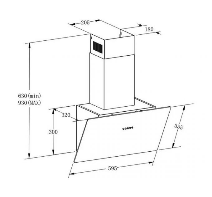 Вытяжка MEFERI AIRBOX60BK LIGHT