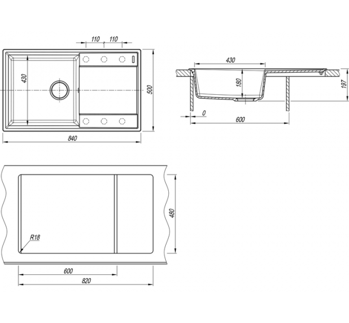 Мойка Florentina Консул 840 шампань