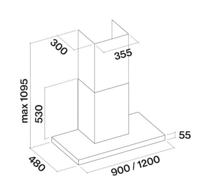 Вытяжка Falmec LUMINA NRS GLASS BLACK 90