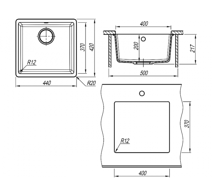 Мойка Florentina Вега 400 грей