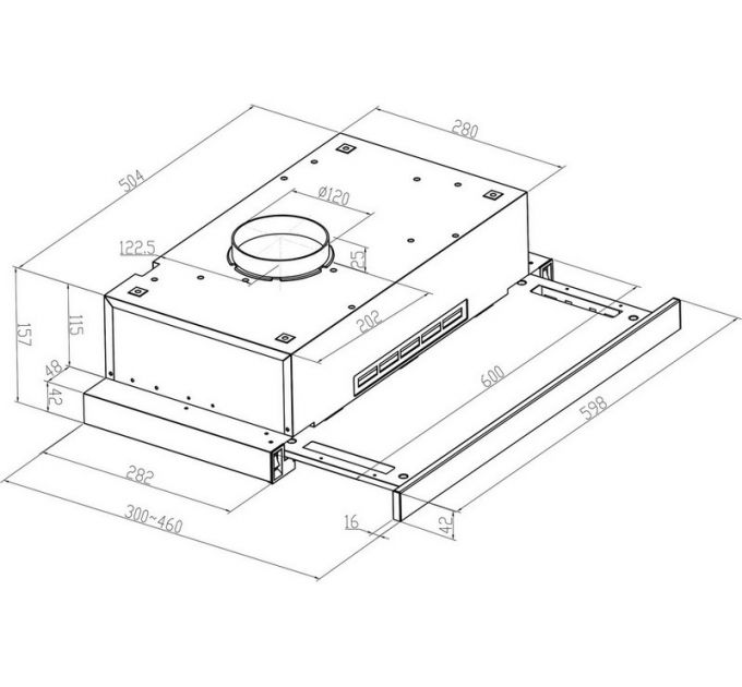 Вытяжка MEFERI SLIDEBOX60BK LIGHT