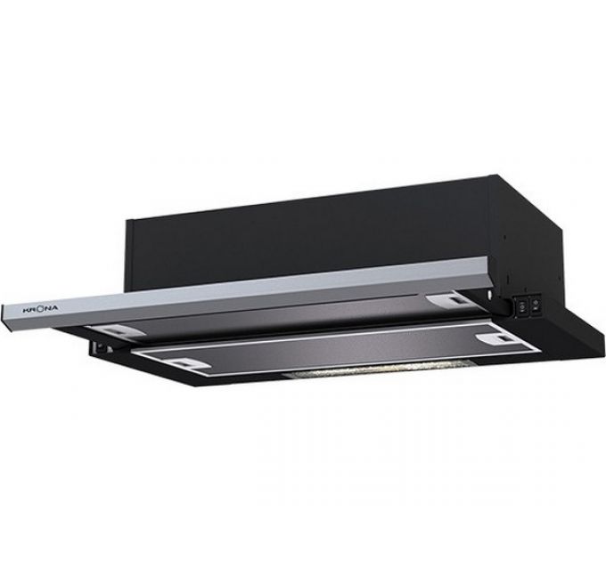 Вытяжка KRONA Kamilla slim 600 black/inox (2 мотора)