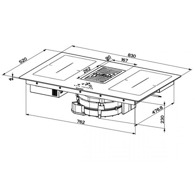 Варочная панель Faber GALILEO SMART BK GLASS A830 (340.0577.694) индукционная с вытяжкой
