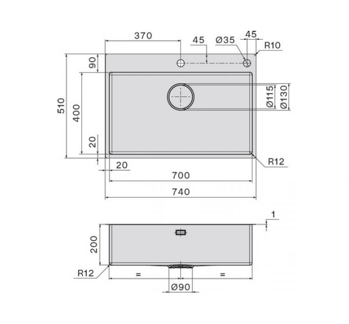 Мойка Falmec Garda 70
