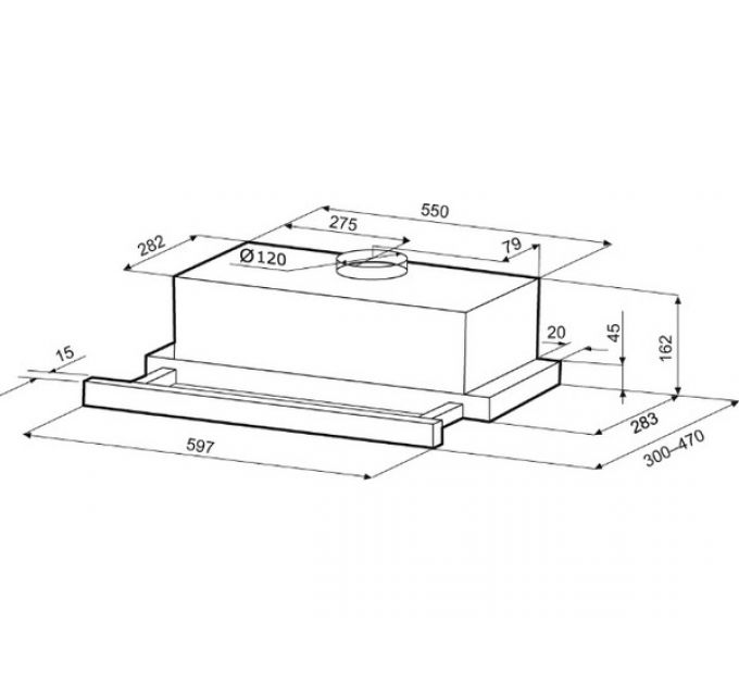 Вытяжка KRONA KAMILLA T 600 white (2 мотора)