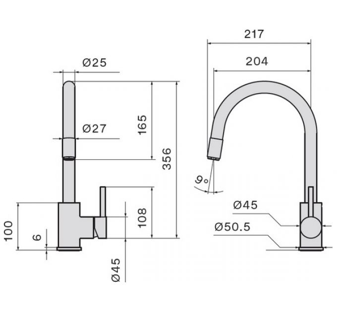 Смеситель Falmec PURE STEEL ROUND