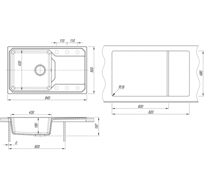 Мойка Dr.Gans КАРДИНАЛ 840 серый