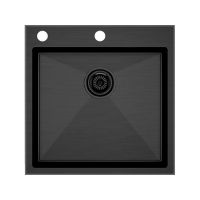 Мойка Paulmark Kroner-edge 51 PM775151-GM, вороненая сталь