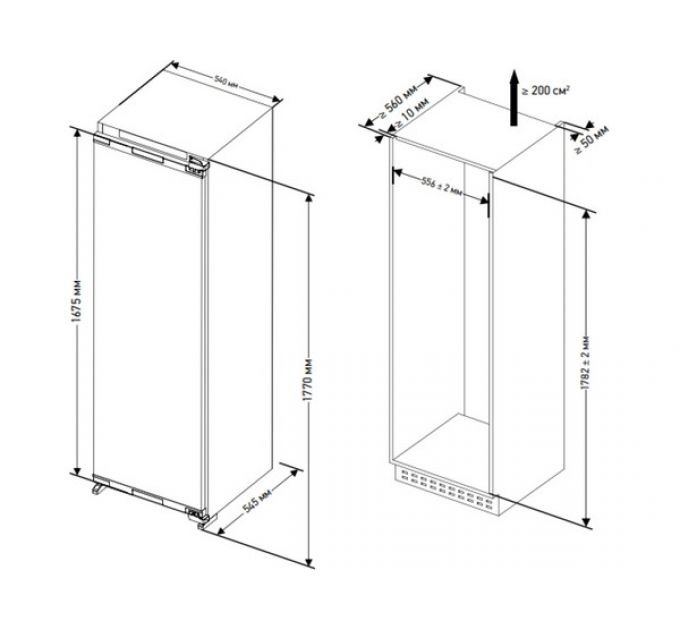 Морозильная камера MEFERI MBF177 TOTAL NO FROST COMFORT встраиваемая