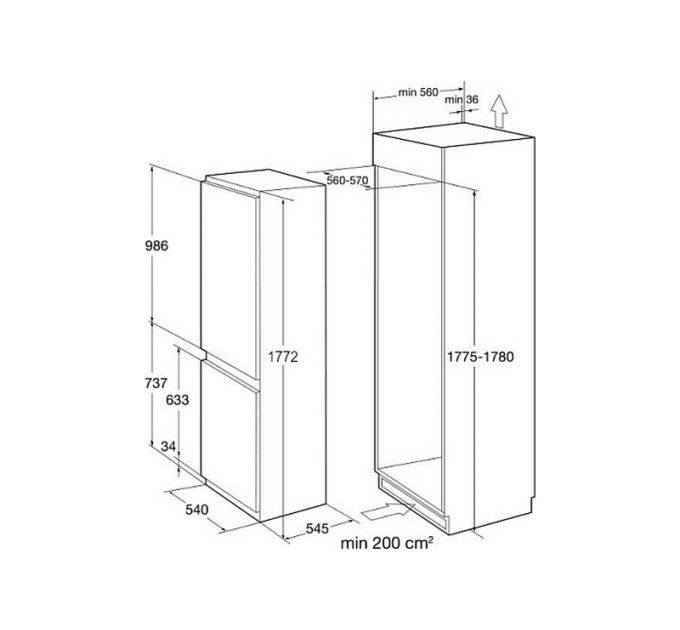 Холодильник Korting KSI 17860 CFL встраиваемый