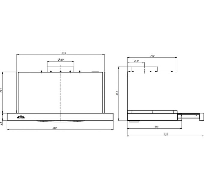 Вытяжка Elikor Интегра GLASS 60П-650-В2Л черный/стекло черное