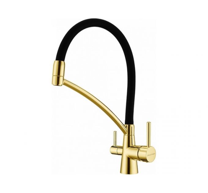 Смеситель Paulmark Siegen Si213111-G, золото, черный шланг