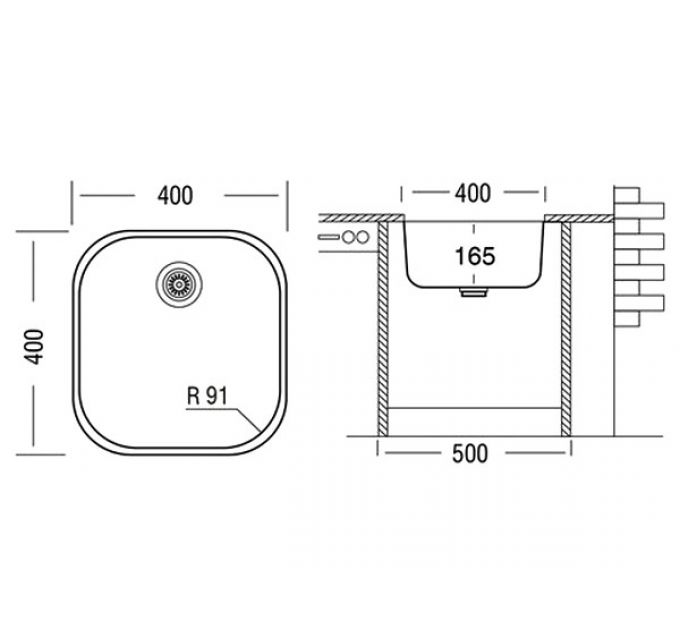 Мойка Ukinox Модерн MOD400.400 -GT6C