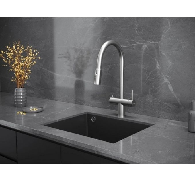 Смеситель Kuchenstern BRUNN-FS нержавеющая сталь