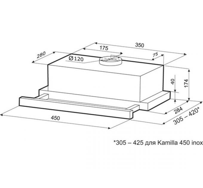 Вытяжка KRONA KAMILLA 450 black
