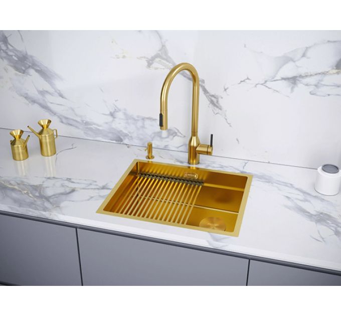 Мойка Paulmark Next-pro 54 uni PM705445-BG, брашированное золото