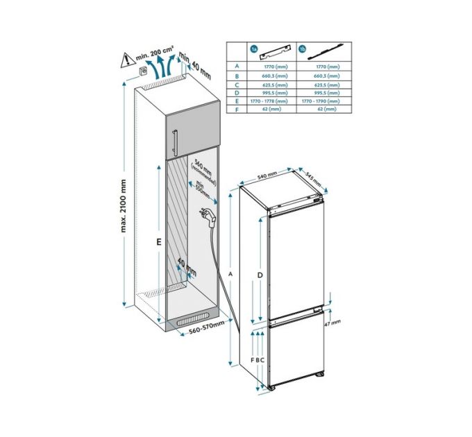 Холодильник Jacky's JR BW177NF встраиваемый