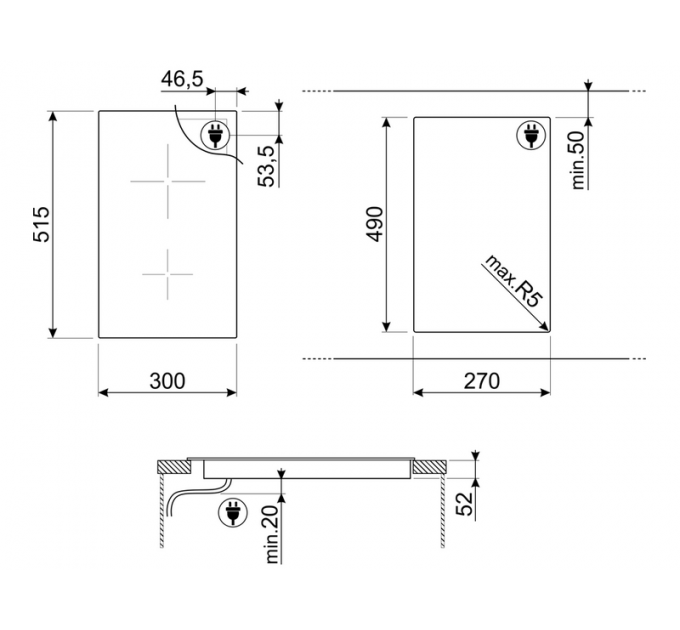 Варочная панель SMEG SI5322B индукционная