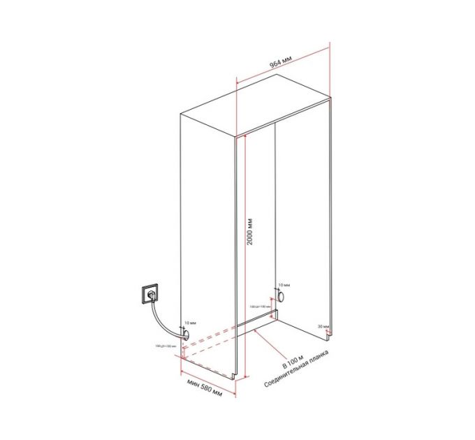 Холодильник HIBERG S-RFQ 800 W inverter встраиваемый