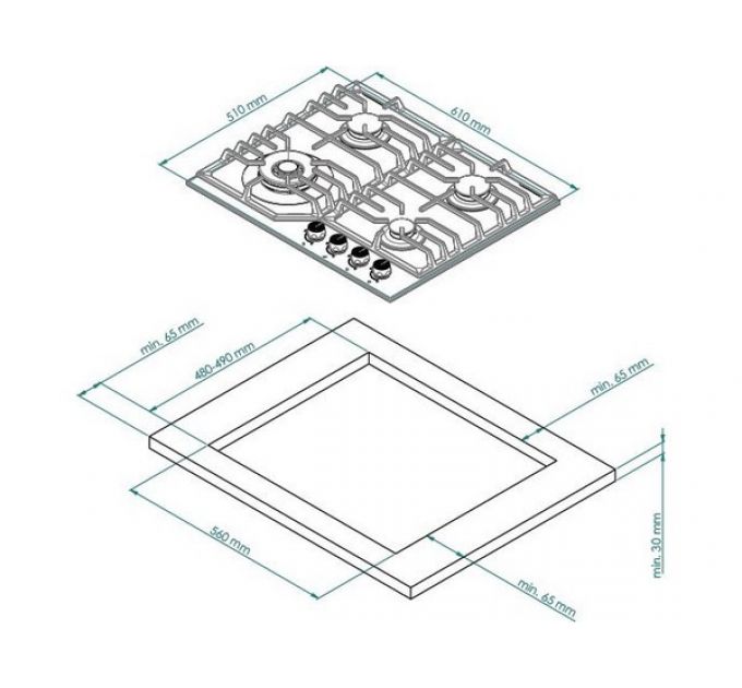 Варочная панель Kuppersberg FS 610 W Bronze газовая