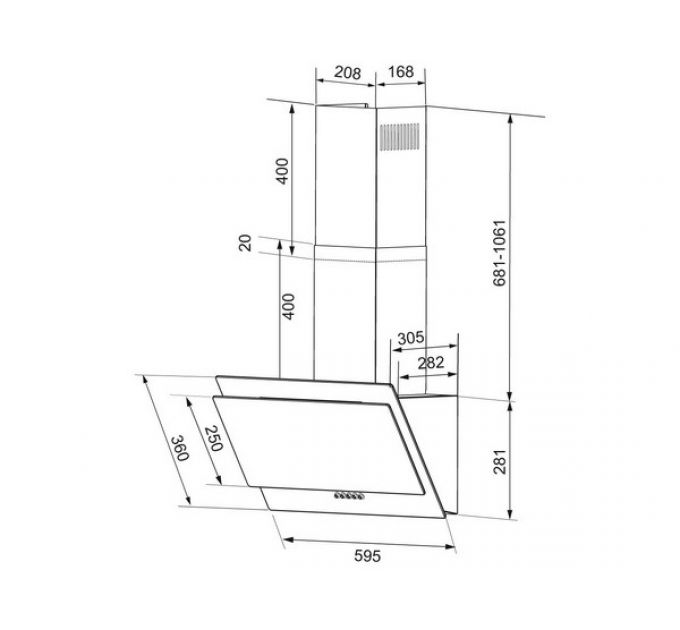 Вытяжка KRONA VENERA 600 black S