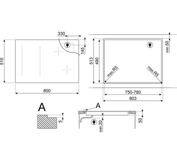 Варочная панель SMEG SI1M4854D индукционная