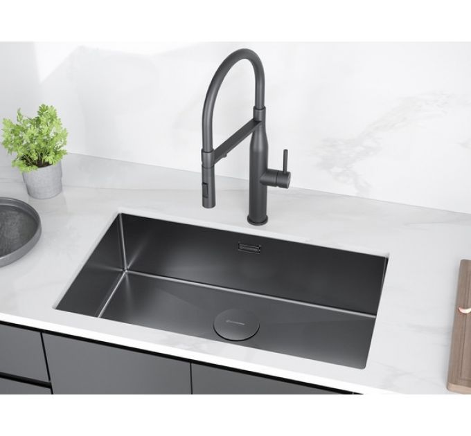 Мойка Kuchenstern KRAFT 80 вороненая сталь