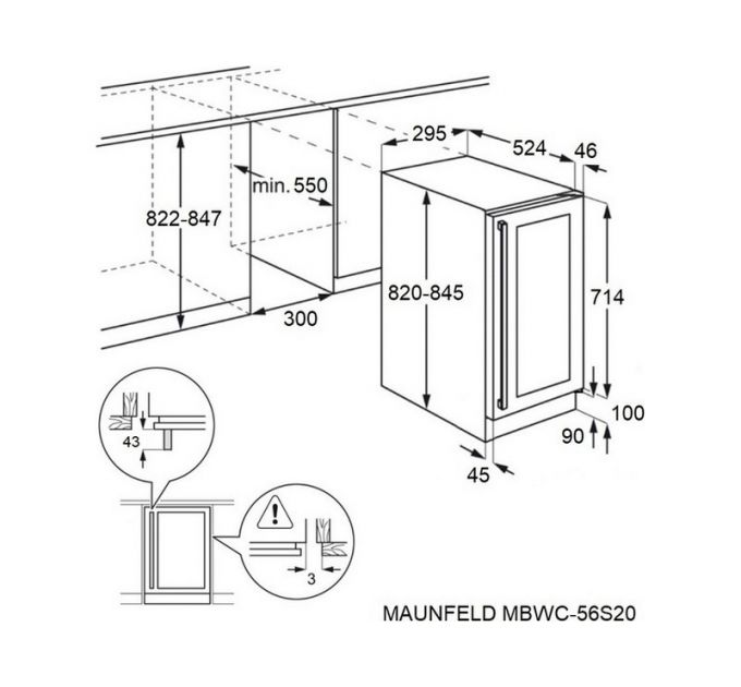 Винный шкаф MAUNFELD MBWC-56S20 встраиваемый