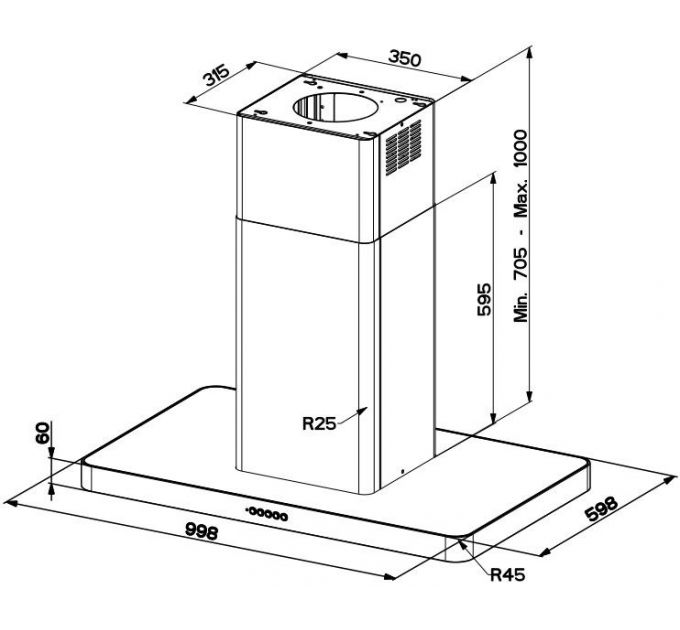 Вытяжка Faber FORZA ISOLA IXGL 90 (110.0436.368)