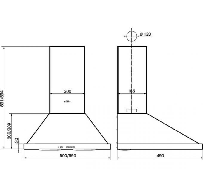 Вытяжка Elikor Оптима 60Н-400-К3Л нержавеющая сталь