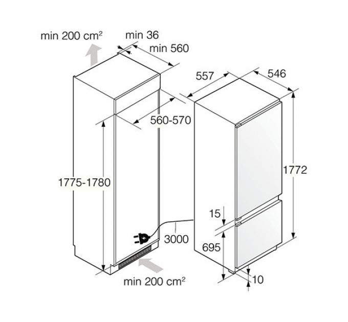 Холодильник ASKO RBC276DNC1 встраиваемый