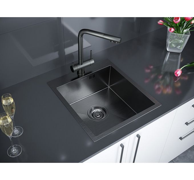 Мойка Paulmark Kroner 45 PM214551-GM, вороненая сталь