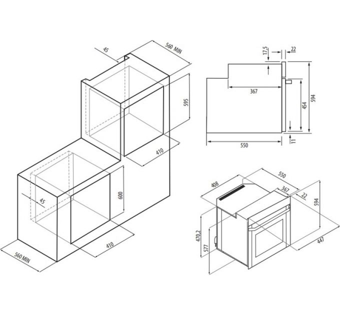 Духовой шкаф KRONA RITUS 45 WH