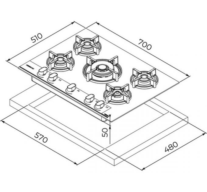 Варочная панель Teka GBC 75-G1 GBN MATT BLACK (112570220) газовая