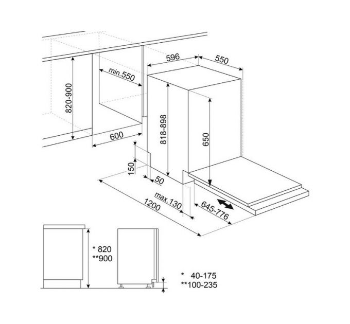 Посудомоечная машина SMEG STL262D