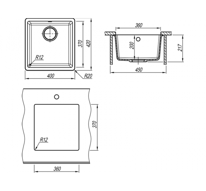 Мойка Florentina Вега 360 песочный