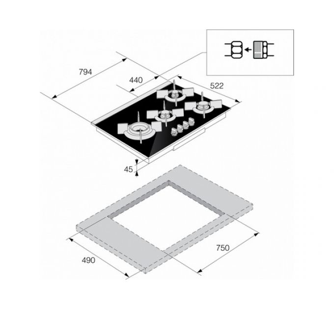 Варочная панель ASKO HG8843BGB1 газовая