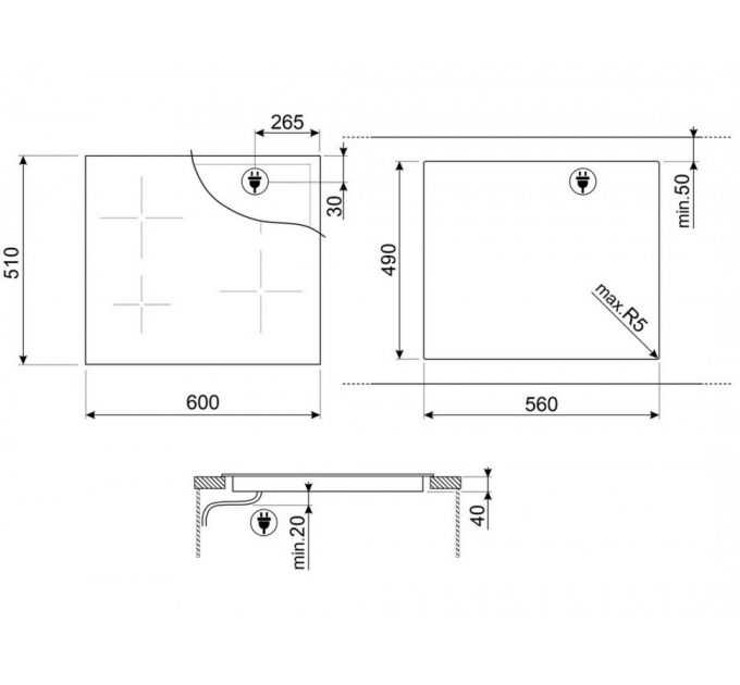 Варочная панель SMEG SE464TB электрическая