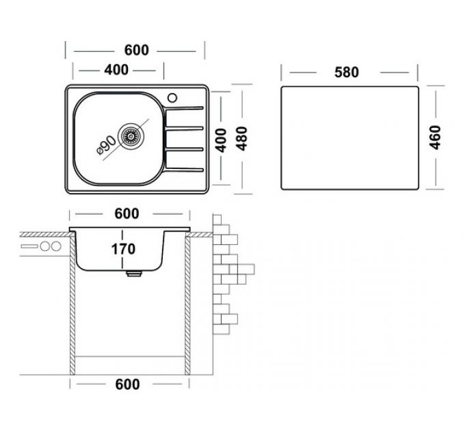 Мойка Ukinox Гранд GRM600.480 -GT6K -O