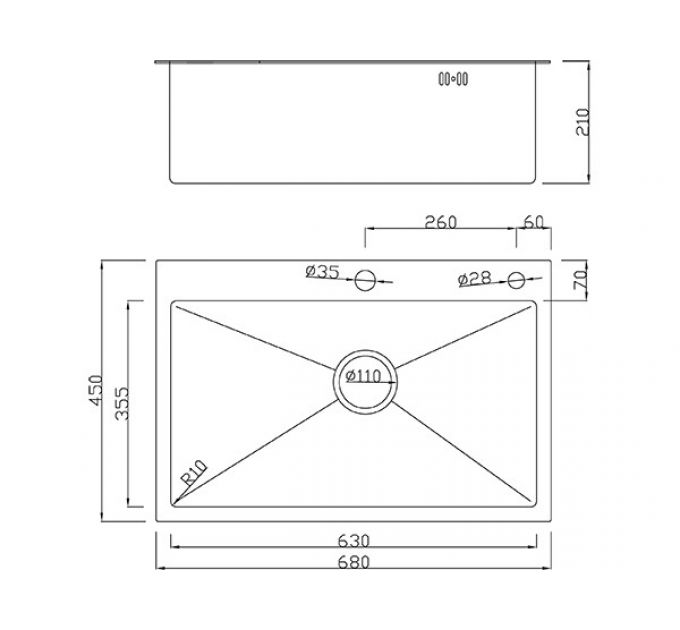 Мойка SMARTECH-68х45 сатин