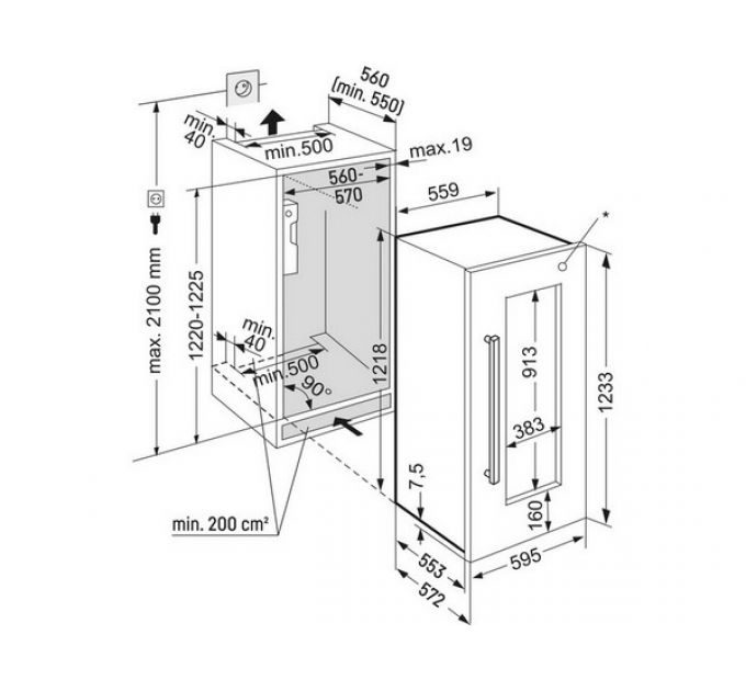 Винный шкаф Liebherr EWTdf 2353-26 001 Vinidor встраиваемый
