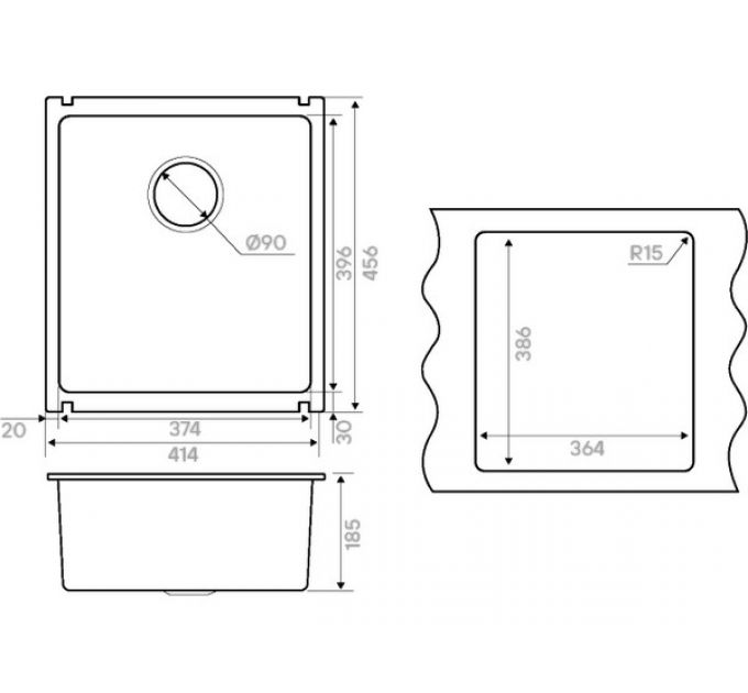 Мойка Kuchenstern SUBKERAM 45 кристальный белый