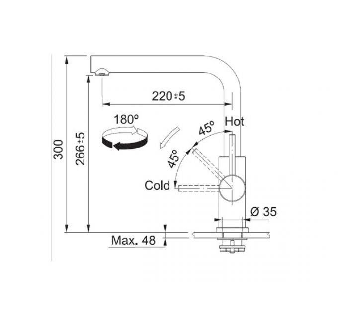 Смеситель Franke Smart Glenda, нерж. сталь (115.0706.985)