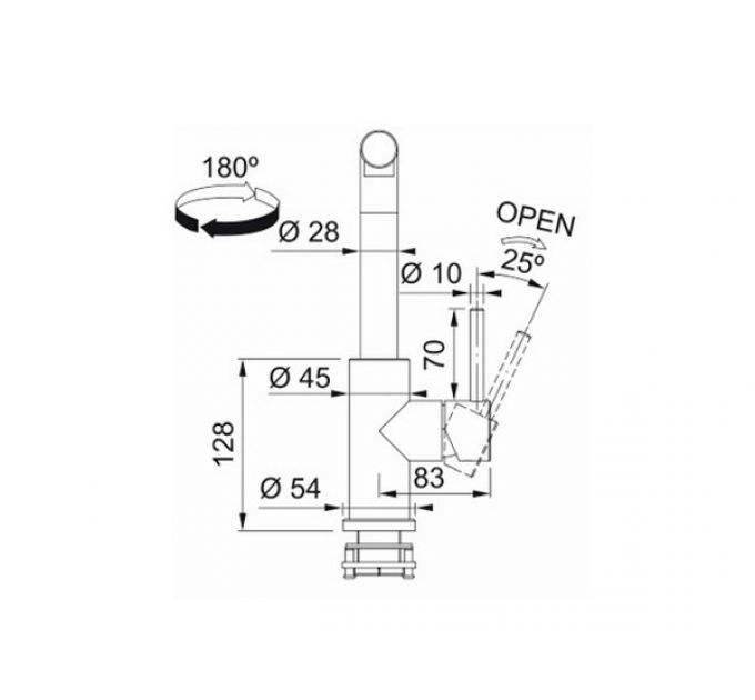 Смеситель Franke Smart Glenda, нерж. сталь (115.0706.985)