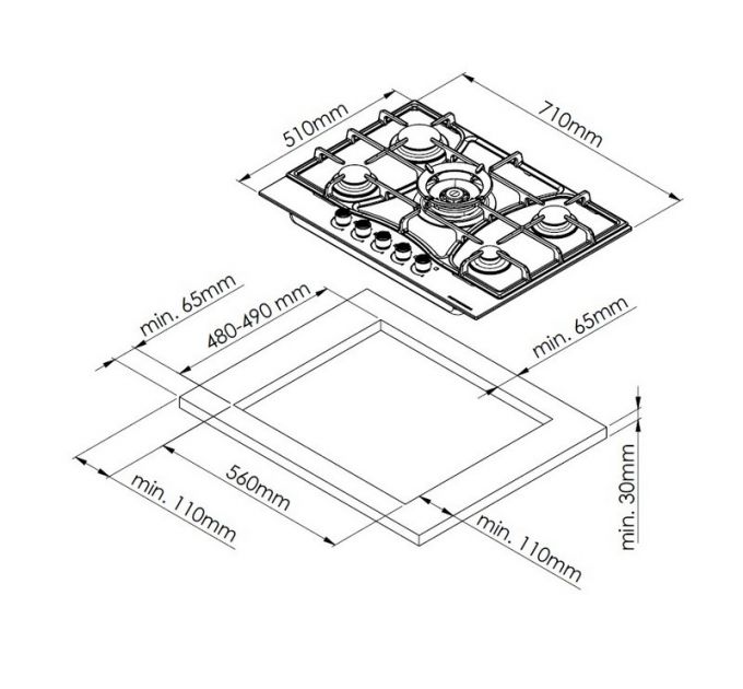 Варочная панель Kuppersberg FS 73 Ant газовая