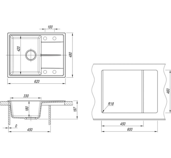 Мойка Dr.Gans Gelcoat Оливия 620 серый