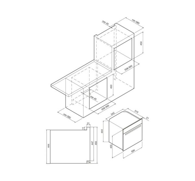 Духовой шкаф GRAUDE BWG 45.0 W компактный с СВЧ