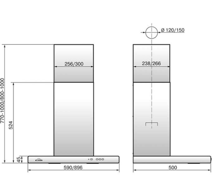 Вытяжка Elikor Квадра 90Н-650-К3Д нержавеющая сталь